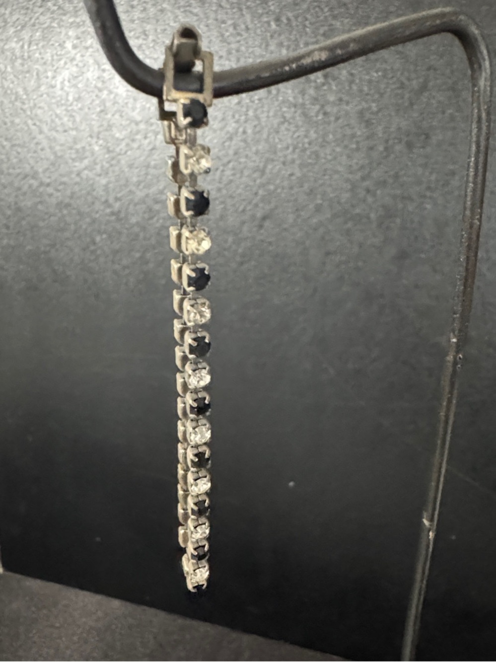 Silver and Black Crystal Tennis Bracelet - Women's Jewelry